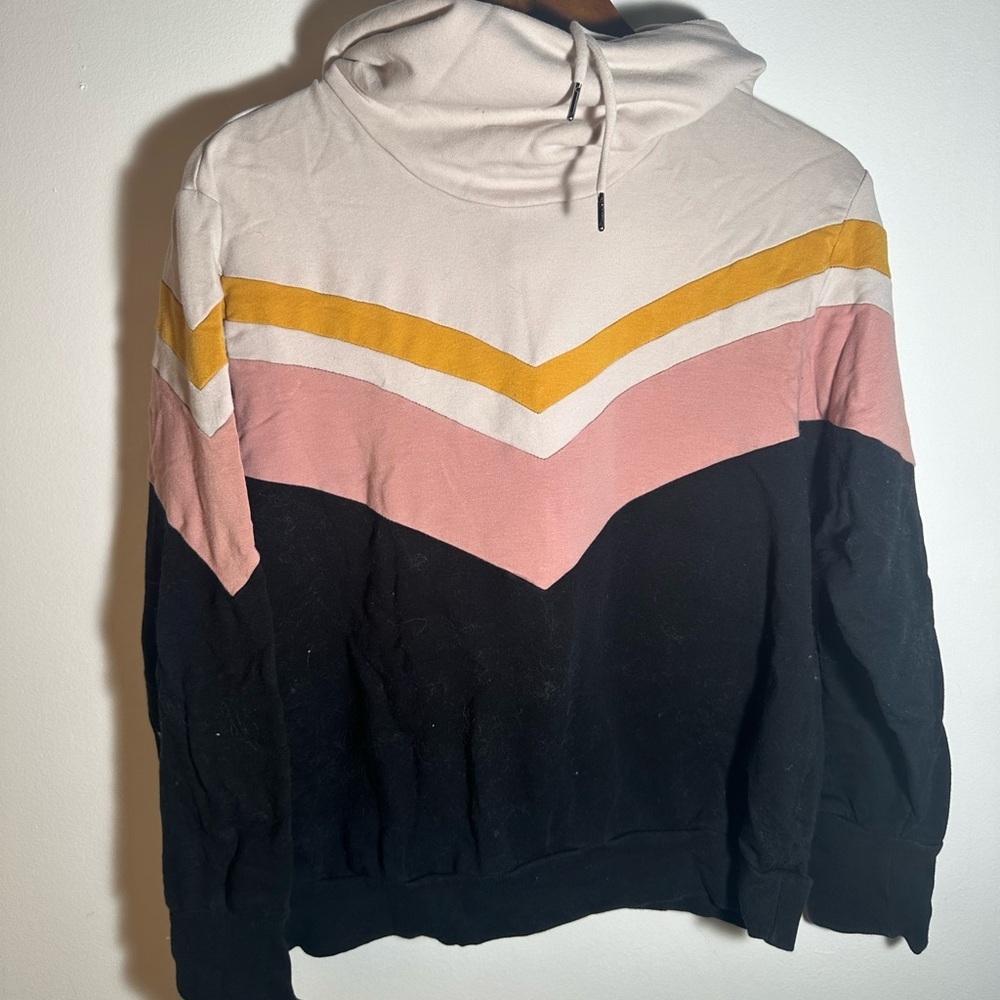 Betsey Johnson Performance Colorblock Hoodie with Chevron Design